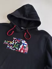 The North Face Hoodie Men’s XL Black World wide International Flags Sweatshirt