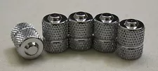 VW Funky Retro Wheel Dust Caps PK5 camper bug T1 T2 T3 5pcs Round Knurl chrome