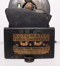 Rare Antique U.S. Automatic Pencil Sharpener with Old Pencil, Works Great