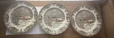 3 Johnson Brothers The Friendly Village The School House Dinner Plates 9 3/4"