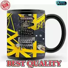 SALE!!_ Yellow and Black Van Halen Guitar Coffee Mug BEST QUALITY