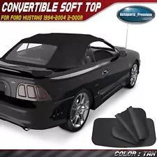 Convertible Soft Top with Plastic Window Black for Ford Mustang 1994-2004 2 Door (For: 2000 Mustang)