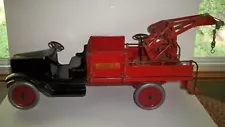 1920's Buddy L Wrecker Tow Truck Vintage Pressed Steel Toy