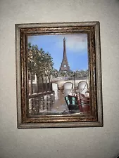 Pavlos Paris 2 Oil Paintings On Canvas Paris Eiffel Tower & Arc De Triomphe