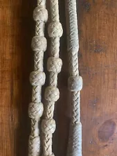 OLD ANTIQUE 1930's RAWHIDE ROMAL / ROMEL REINS with OLD REIN CHAINS