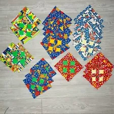 22 Vintage hand sewn cathedral window quilt squares floral patterns sewing quilt