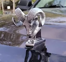 Chrome Metal Ram's Head Hood Ornament Replacement for Dodge Ram Pickup Truck Rig