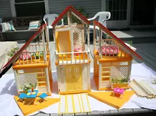 1978 BARBIE MATTEL DREAM HOUSE A FRAME PLUS PATIO TRIANGLES ORIGINAL FURNITURE