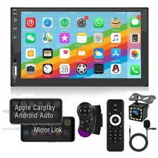 7" Car Radio For Apple/Andriod Carplay Car Stereo Touch Screen 2 Din with Camera