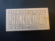 Wooden Fence- Wood Mounted Rubber Stamp