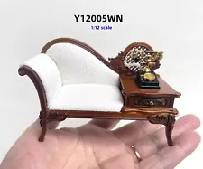 Victorian Parlor Phone Settee Chaise Lounge bench for 1:12 dollhouse Miniature