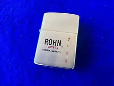 1967 Rohn Towers Zippo Lighter ~ RED FELT INSERT Peoria Illinois Vintage