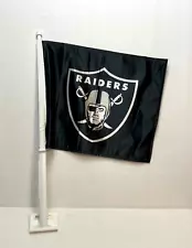 NFL Football Oakland Las Vegas Raiders car flag on pole 14" x 11"