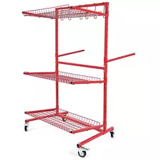 3-SHELF PARTS CART MOBILE AUTOBODY PARTS STORAGE RACKPARTS AUTO PAINT ADJUSTABLE