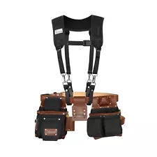 Nylon and Leather Tool Belt with Suspender | Framing Tool Bags | Leather Tool...