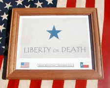 Framed historic Texas Flag...LIBERTY or DEATH Flag..Troutman Flag