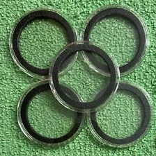 5 - Air-Tite Coin Capsules with Black Ring for Peace Silver Dollar