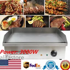 Commercial Electric Countertop Griddle Grill BBQ Flat Plate Top Restaurant SALE