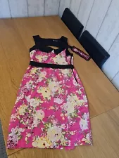 ðSALEðPink & Black Floral Print Rockabella Dress (M) Punk Goth Grunge