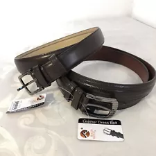 Lot Of 2 Men's RIVER RIDGE 42” Leather Dress Belt Solid Snakeskin Pattern