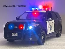 CHP SUV California Highway Patrol For Exporer WORKING LIGHTS & SIREN 1/18 POLICE