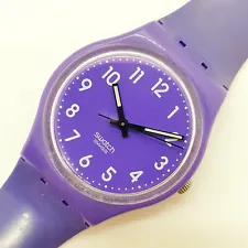 2010 Classic Purple Swatch Watch, Vintage Quartz Swiss Swatch Watches for Sale