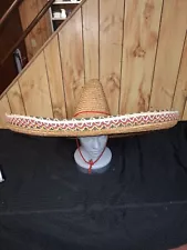 Vintage 32" Giant Huge Jumbo Mexican Sombrero CINCO DE MAYO fiesta Zapata Hat