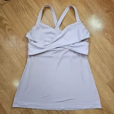 Lululemon Cross Front Yoga Tank in the color light purple missing tag size 4