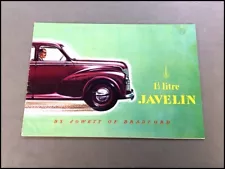 1951 Jowett 1.5 Litre Javelin Vintage Original Car Sales Brochure Catalog