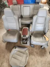 1999-2007 F250 F350 CREW CAB LARIAT LEATHER SEATS GRAY POWER HEAT W/CONSOLE