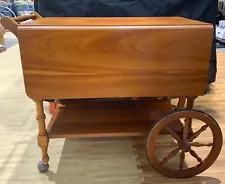 Vintage Cherry Wood, Drop Leaf, Tea Cart