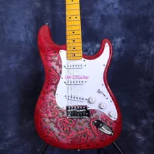 Custom Red Paisley ST Relic Electric Guitar 3S Pickups Chrome Hardware for Sale