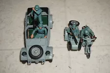 Metal Britains WW2 German Kubelwagen Motorcycle Sidecar Lot of 2