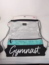 NEW JUSTICE GIRLS SPORT CLUB GYMNAST EMBELLISHED DRAWSTRING BAG Sequin