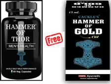 Hammer Of Thor for Erection Enhancement Enlargement Power 60 Cap & 15ml Oil Free