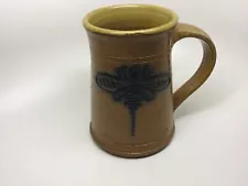 VTG CROCKER & SPRINGER Stoneware Salt Glazed Pottery TANKARD-DRAGONFLY DESIGN