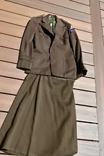 WWII Womens Army Corps WAC 3rd Armor Winter Uniform Jacket Skirt Olive Drab