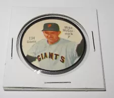 1962 Salada Baseball Coin Pin #134 Mike McCormick San Francisco Giants Near Mint