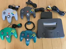 VTG Nintendo 64 N64 console 1 2 3 or 4 Controllers + Cables Bundle Lot AUTHENTIC