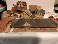 Old 1940s Cardboard Village - Houses For Christmas Or Train Village