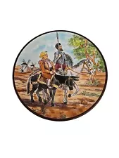 Don Quixote and Sancho Panza Decorative Ceramar Spain Hand Painted Wall Plate