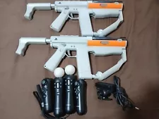 2 Sony PlayStation Move Sharp Shooter for PS3 With 2 Motion Controls And Camera.