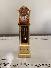 Bulova Miniature Clock Collectible "Oxford" Grandfather Clock w Moon Phase