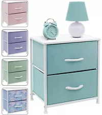 Bedside Night Table + 2 Drawers - Small Kids Dresser for Bedroom - Sleek & Style