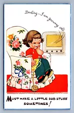 Postcard Vtg Artist Signed Mabel Lucie Attwell Must Have A Little Sob Stuff