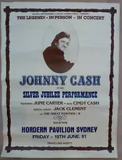 ORIGINAL JOHNNY CASH SILVER JUBILEE POSTER FOR 80’s OZ TOUR