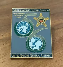 US Secret Service U.N. General Assembly 2001 56 Mini Badge Security Pin