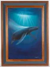 Robert Wyland Original “Breath Of Life” Oil Painting Canvas Humpback Whale 1990