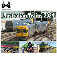 2024 AUSTRALIAN TRAINS 12 Months A4 297 x 210 mm Rail Wall Calendar By Topmill