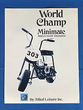 Vintage 1970 Minimate Mini Dirt Bike Sales Brochure by Allied Leisure (Lt#87)